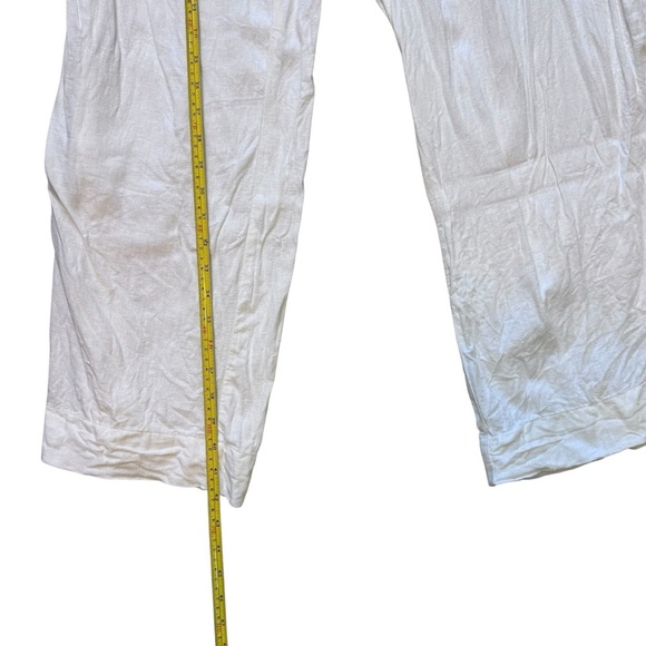 A New Day Woman’s White Mid rise Wide Leg Lightweight Linen Pants Size Medium - Picture 5 of 12